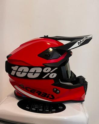 casco acerbis con mascherina 100%