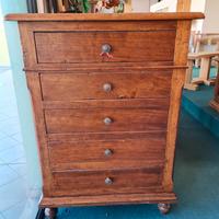 Cassettiera tinta noce