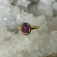 Anello granato argento 925s placcato oro
