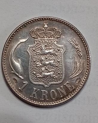 Riproduzione Vintage Moneta Danimarca 1 Krone 1915