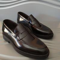 Scarpe Uomo Mocassini VERA PELLE NERO N.44