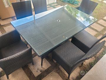 Set tavolo e sedie da giardino 