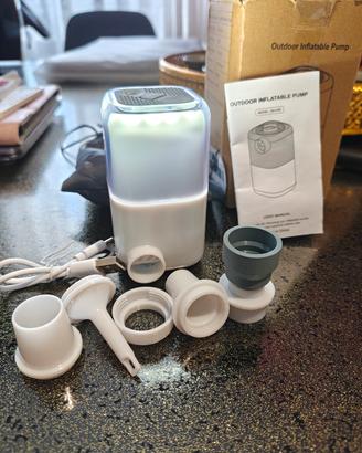 Mini Pompa Elettrica Ricaricabile3in1 con Lanterna