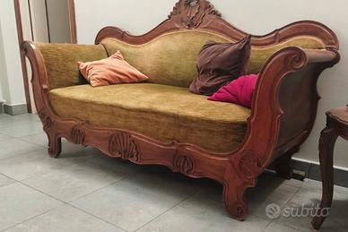Divano Antico "a Barca" Luigi Filippo intagliato