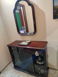 Mobile da ingresso mogano con specchio