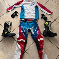 Completo moto cross da bambino