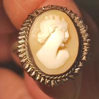 anello vintage argento con cammeo