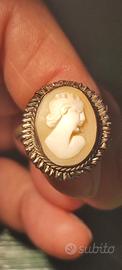 anello vintage argento con cammeo