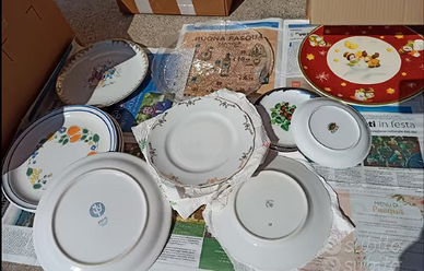 Lotto vetri ceramiche rame taverna vintage