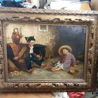 Antico quadro olio su tela R. Barbieri.