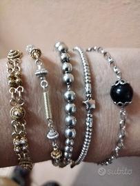 5 bracciali argento 925  dea madre  catenina 