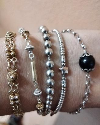5 bracciali argento 925  dea madre  catenina 