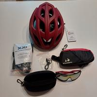Set adulto casco e occhiali per bicicletta MTB