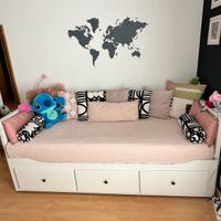 HEMNES IKEA letto divano bianco + 2 materassi