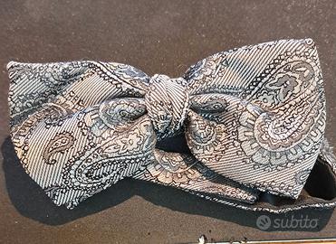 Papillon elegante,fantasia damascato,100%pura seta