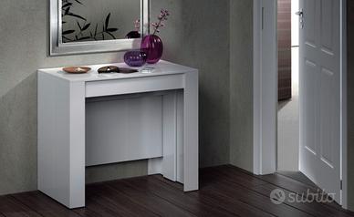 Tavolo Consolle allungabile bianco lucido