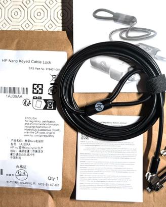 Cavo sicurezza Antifurto HP Nano Keyed Cable Lock