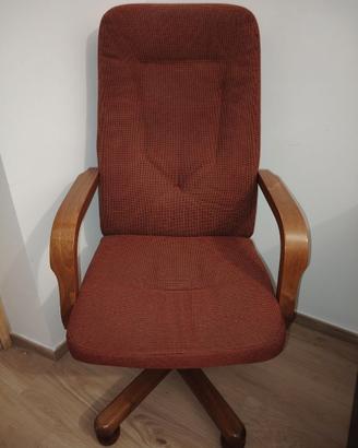 Poltrona girevole da ufficio in legno
