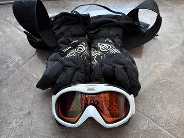 Maschera e guanti snowboard/sci donna