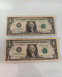 2 Banconote da 1 Dollaro Americano Vintage