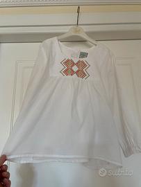 Camicia bianca ricamata 10 anni