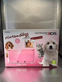 Nintendo 3DS Coral Pink Nintendogs + Cats COMPLETA