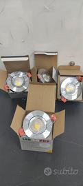 4 faretti LED orientabili da incasso 7W argento
