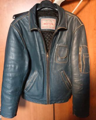 Giubbotto biker RED TIPS in pelle