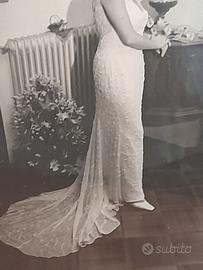 Vestito da sposa bianco vintage e scarpe