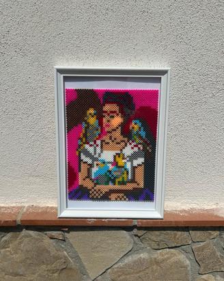 Quadro in pyssla raffiguranti Frida Kahlo 