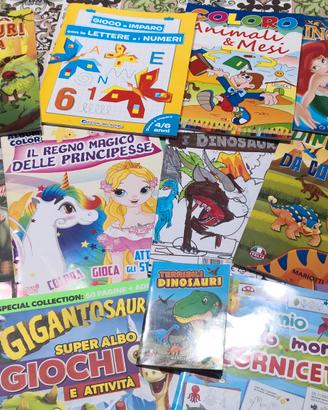 Lotto 14 libri attività bambini da colorare