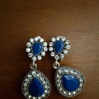 orecchini a clip blu