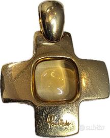 CIONDOLO POMELLATO ORO CROCE