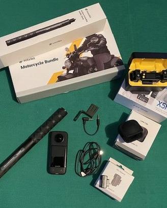 Action Cam Insta360 X3 moto kit + mic wireless