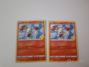 scorbunny set due carte Pokémon 