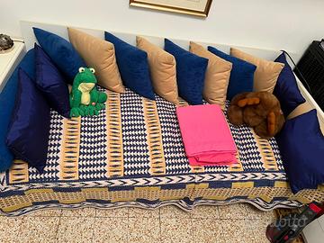 Letto singolo con rete e struttura legno