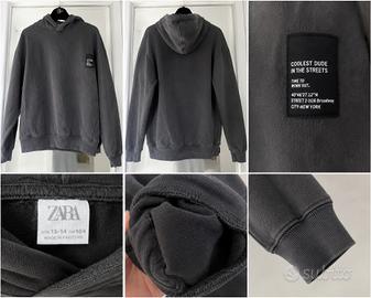 Felpa Zara bambino grigio scuro con cappuccio – 13