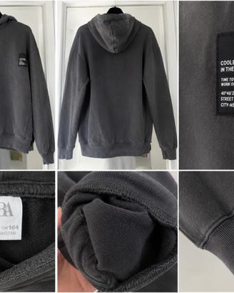 Felpa Zara bambino grigio scuro con cappuccio – 13