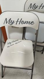 2 sedie pieghevoli bianche