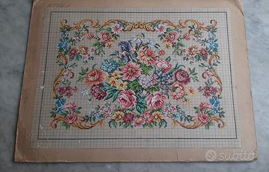 Schema ricamo dipinto a mano vintage