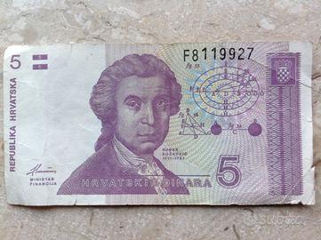 5 Dinari 1991 Croazia Ruder Boskovic 1711-1787