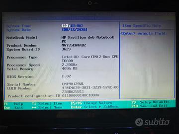 Notebook HP DV6