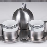 Set Morinox tête‑à‑tête caffè inox/porcellana