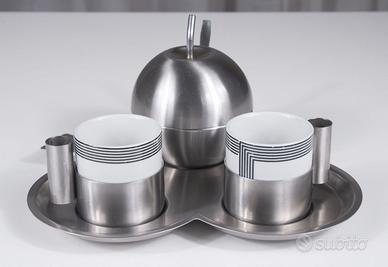 Set Morinox tête‑à‑tête caffè inox/porcellana