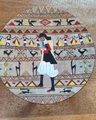 Grande  piatto sardo da parata ceramica Dorgali