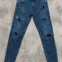 Jeans Zara Nero Strappato Uomo – Taglia 42