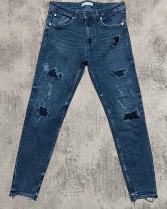Jeans Zara Nero Strappato Uomo – Taglia 42