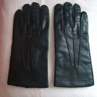 Guanti nuovi uomo pelle nera e scamosciata nera
