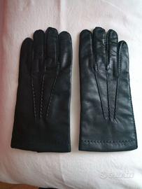 Guanti nuovi uomo pelle nera e scamosciata nera