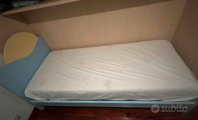 Letto singolo 80x180 con rete a doghe e materasso